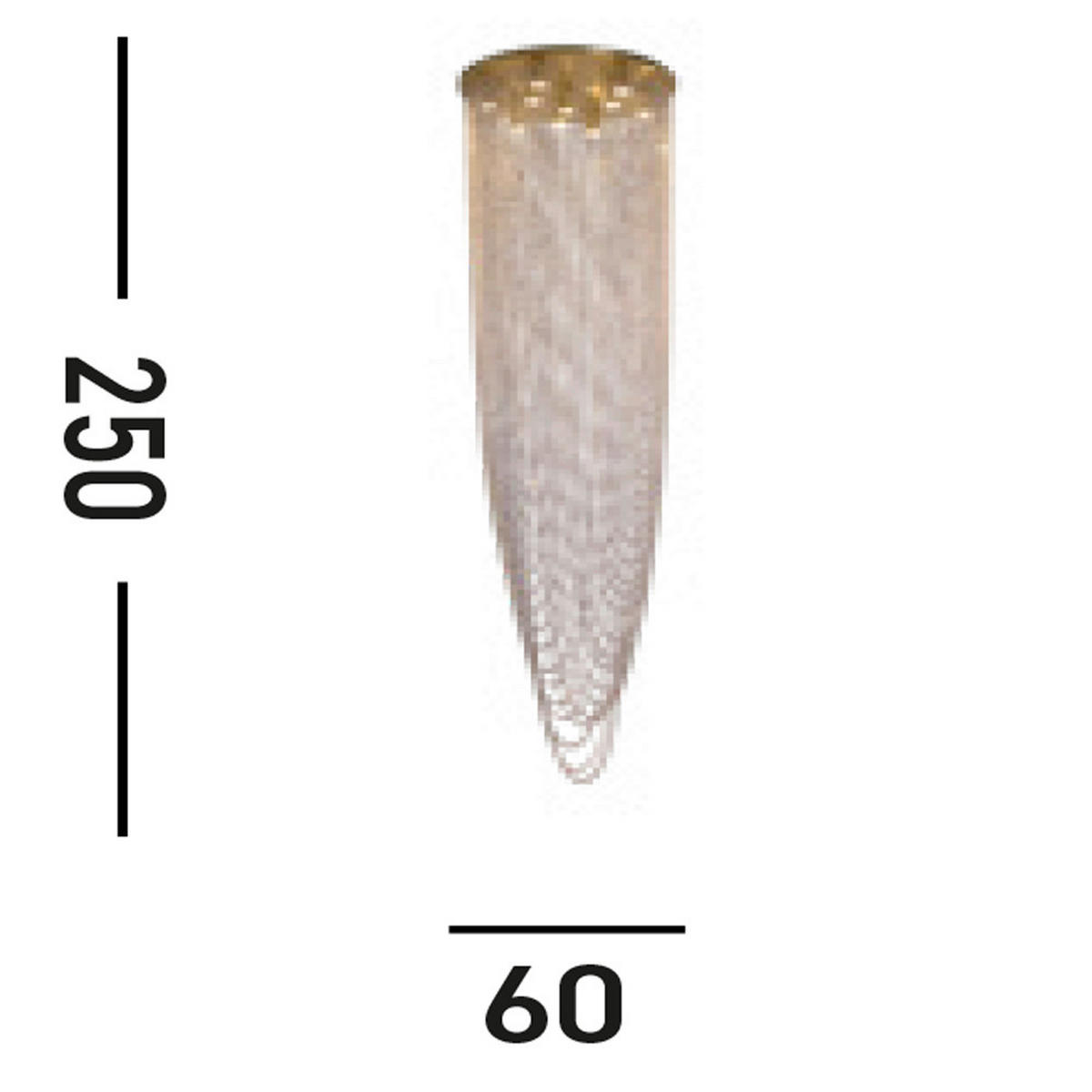 SVJETILJKA VISEĆA  65/250 cm      Swoop  - boje mjeda/prozirno, Lifestyle, staklo/metal (65/250cm)