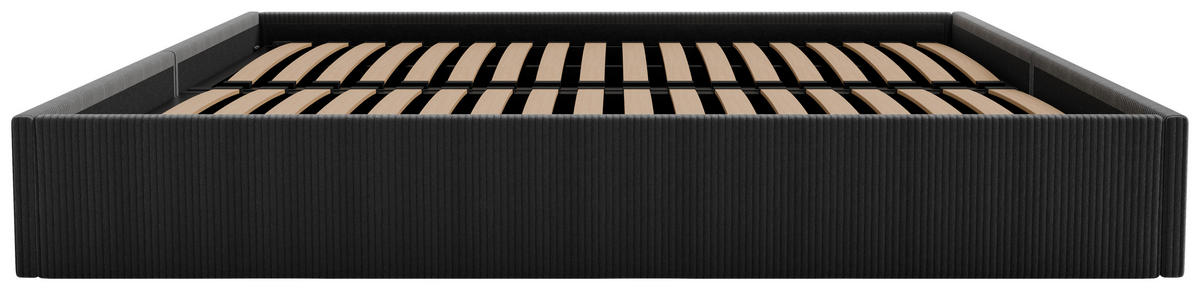 POLSTERBETT 240/200 cm,  in Schwarz, Lattenrost, Bettkasten,  - Schwarz, Design, Holz/Textil (240/200cm) - Boxxx