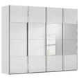 SCHWEBETÜRENSCHRANK 271/223/68 cm 4-türig Weiß, Seidengrau  - Chromfarben/Seidengrau, Design, Glas/Holzwerkstoff (271/223/68cm) - Novel
