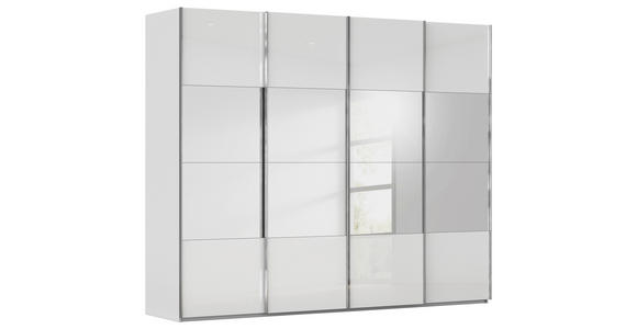 SCHWEBETÜRENSCHRANK 271/223/68 cm 4-türig Weiß, Seidengrau  - Chromfarben/Seidengrau, Design, Glas/Holzwerkstoff (271/223/68cm) - Novel