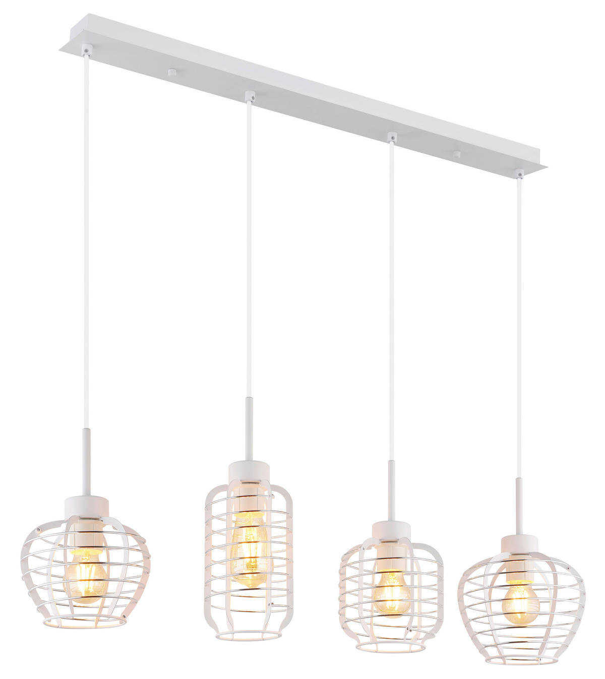 HÄNGELEUCHTE 90/20,5/120 cm  - Chromfarben/Weiß, Basics, Kunststoff/Metall (90/20,5/120cm) - Globo