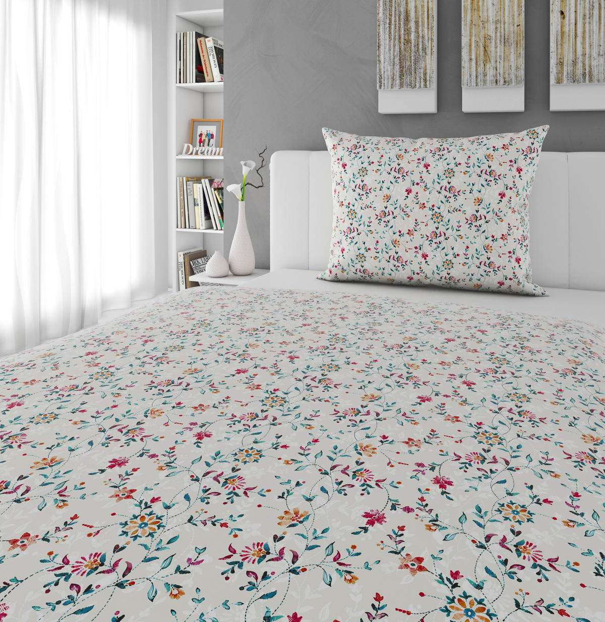 POSTELJINA MILLIE 140/200 cm saten višebojna  - višebojna, Konvencionalno, tekstil (140/200cm) - Esposa