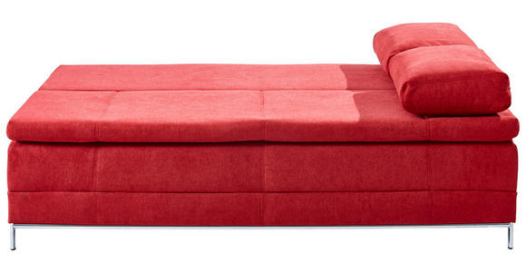 SCHLAFSOFA in Flachgewebe Bordeaux  - Chromfarben/Bordeaux, Design, Textil/Metall (200/93/93cm) - Novel