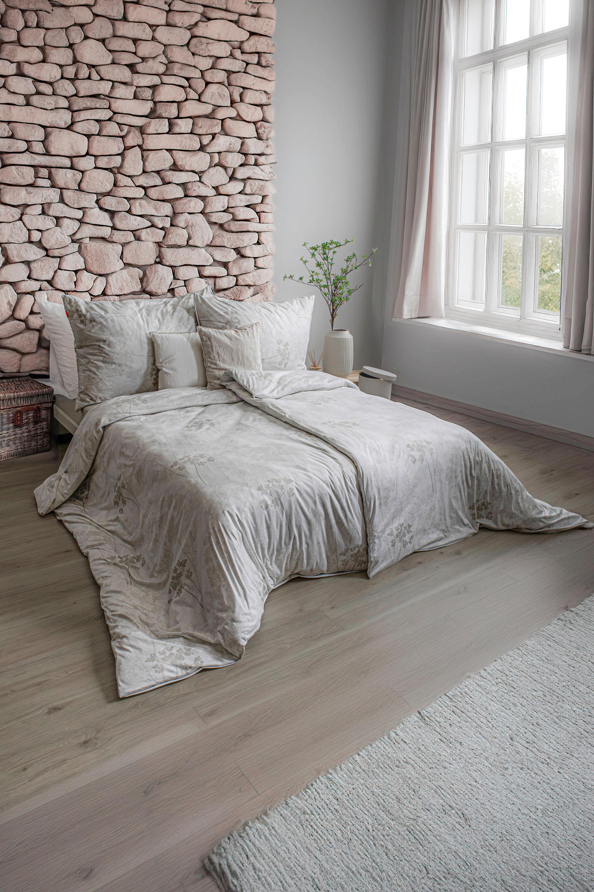 ÁGYNEMŰHUZAT-GARNITÚRA 140/200 cm  - krémszínű/fehér, Basics, textil (140/200cm) - Fleuresse