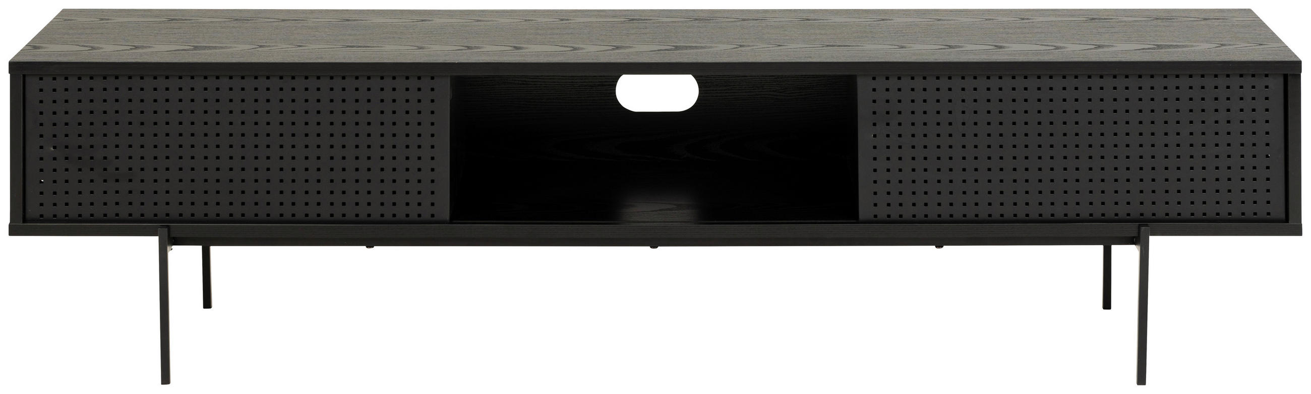 LOWBOARD  in 180/44,5/40 cm  - Eschefarben/Schwarz, Modern, Holzwerkstoff/Metall (180/44,5/40cm) - MID.YOU