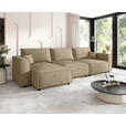 ECKSOFA Beige Webstoff Zierkissen, Rückenkissen, Rücken echt  - Beige/Schwarz, MODERN, Kunststoff/Textil (153/350cm) - Xora