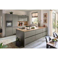 EINBAUKÜCHE   - Taupe/Eichefarben, Design, Holzwerkstoff - Celina