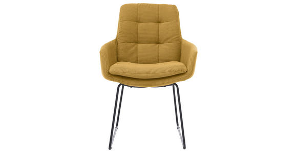 ARMLEHNSTUHL  Stoffauswahl Feincord  - Schwarz/Grün, Design, Textil/Metall (63/90/69cm) - Johann Jakob