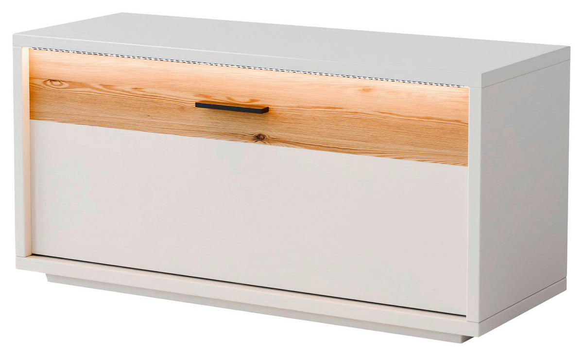GARDEROBENBANK  in 95/46/37 cm  - Eichefarben/Anthrazit, Design, Holzwerkstoff/Metall (95/46/37cm) - Xora