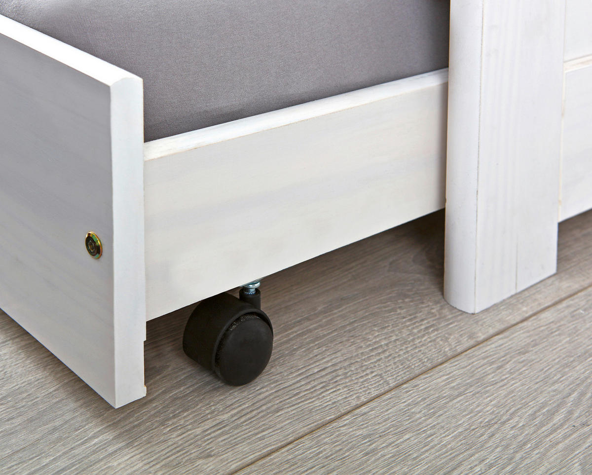 STAURAUMBETT 90/200 cm  in Weiß  - Naturfarben/Weiß, Natur, Holz (90/200cm) - Livetastic