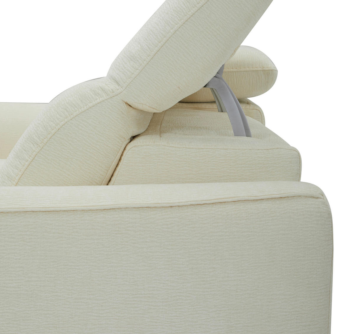KÉTÜLÉSES KANAPÉ textil krémszínű  - krémszínű/fekete, Lifestyle, textil/fém (164/83/107/111cm) - Livetastic