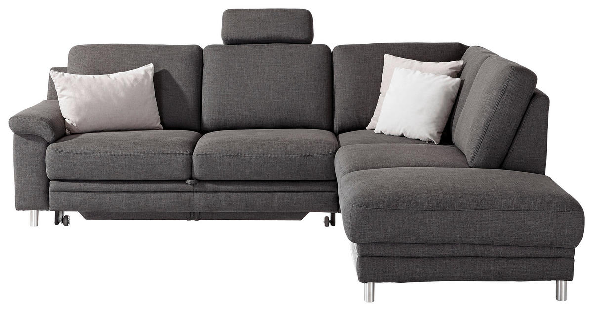 SJEDEĆA GARNITURA tekstil  tamno siva   - tamno siva/boje kroma, Moderno, tekstil (252/208cm) - Pure Home Comfort