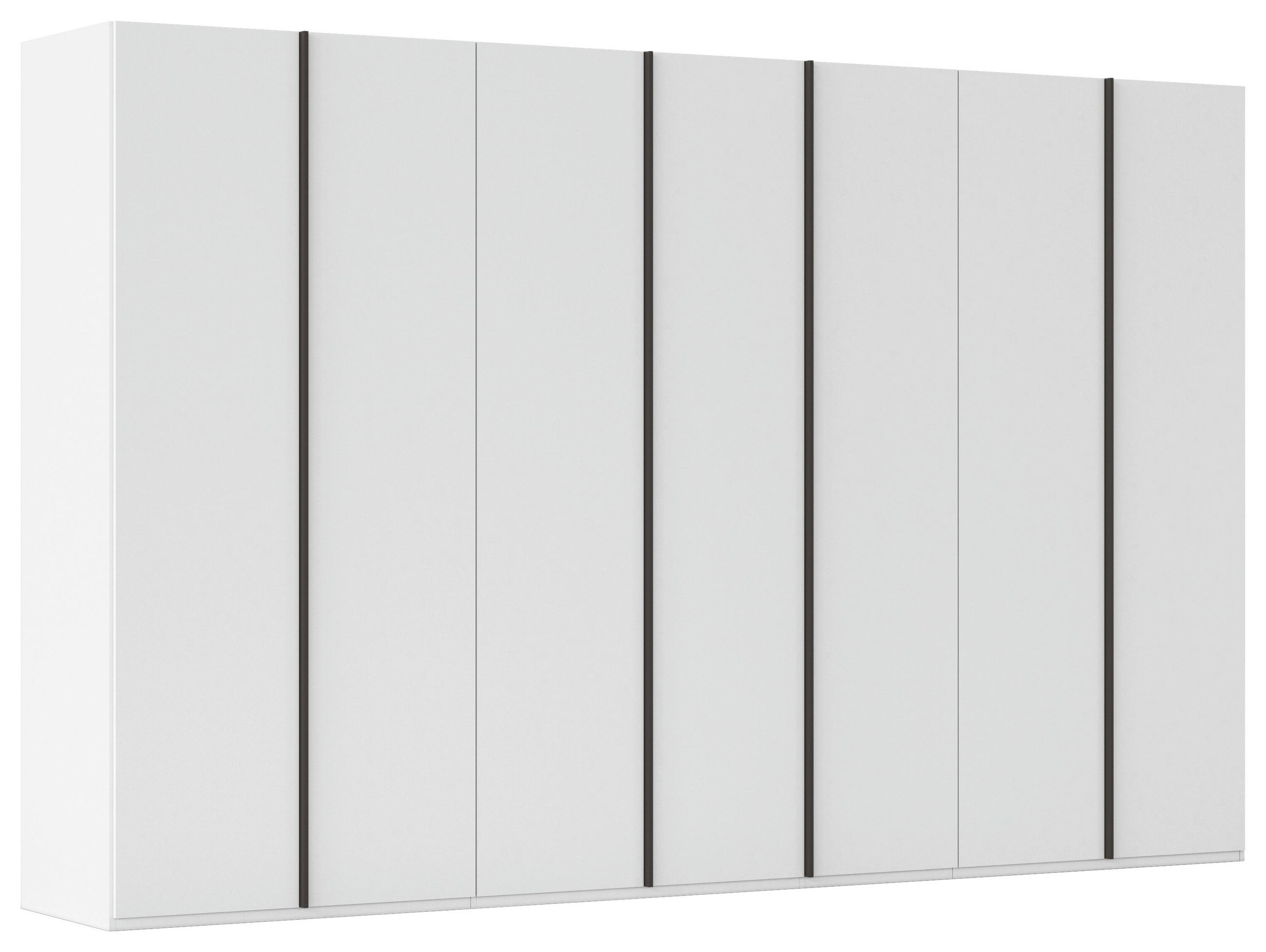 DREHTÜRENSCHRANK 350/235/61 cm,  in Weiß, 7-türig  - Graphitfarben/Weiß, Basics, Holzwerkstoff/Metall (350/235/61cm) - Novel