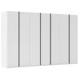 DREHTÜRENSCHRANK 350/235/61 cm,  in Weiß, 7-türig  - Graphitfarben/Weiß, Basics, Holzwerkstoff/Metall (350/235/61cm) - Novel