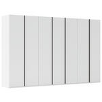 DREHTÜRENSCHRANK 350/223/61 cm,  in Weiß, 7-türig  - Graphitfarben/Weiß, Basics, Holzwerkstoff/Metall (350/223/61cm) - Novel