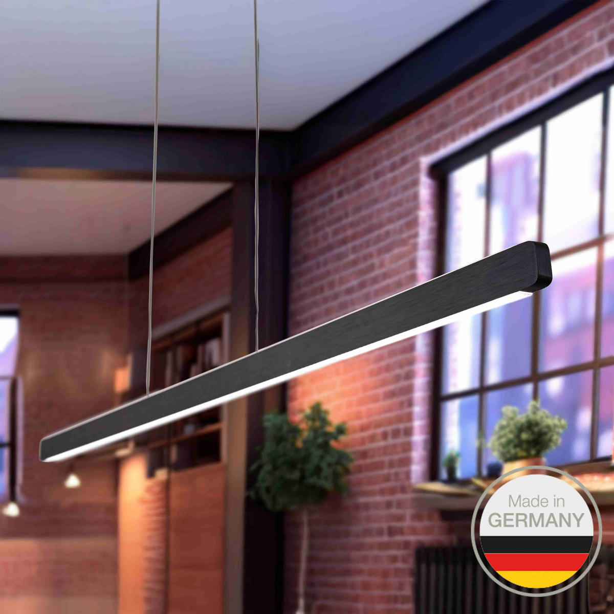 LED-HÄNGELEUCHTE 650 118/1,5/3,5 cm   - Schwarz, Design, Metall (118/1,5/3,5cm) - Ambiente