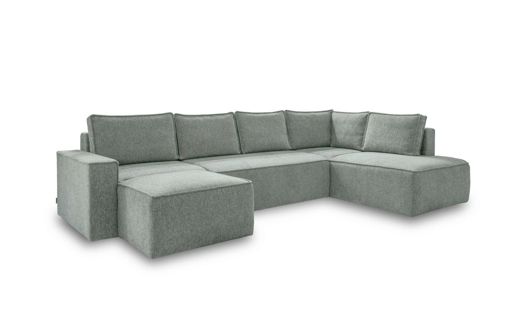 SJEDEĆA GARNITURA tekstil  zelena   - bijela/siva, Design, tekstil/plastika (156/322/194cm) - MID.YOU
