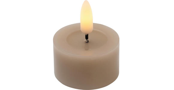 TEELICHT MIT LED  - Sandfarben, LIFESTYLE, Kunststoff/Paraffin (4,5/2,5cm) - Ambia Home