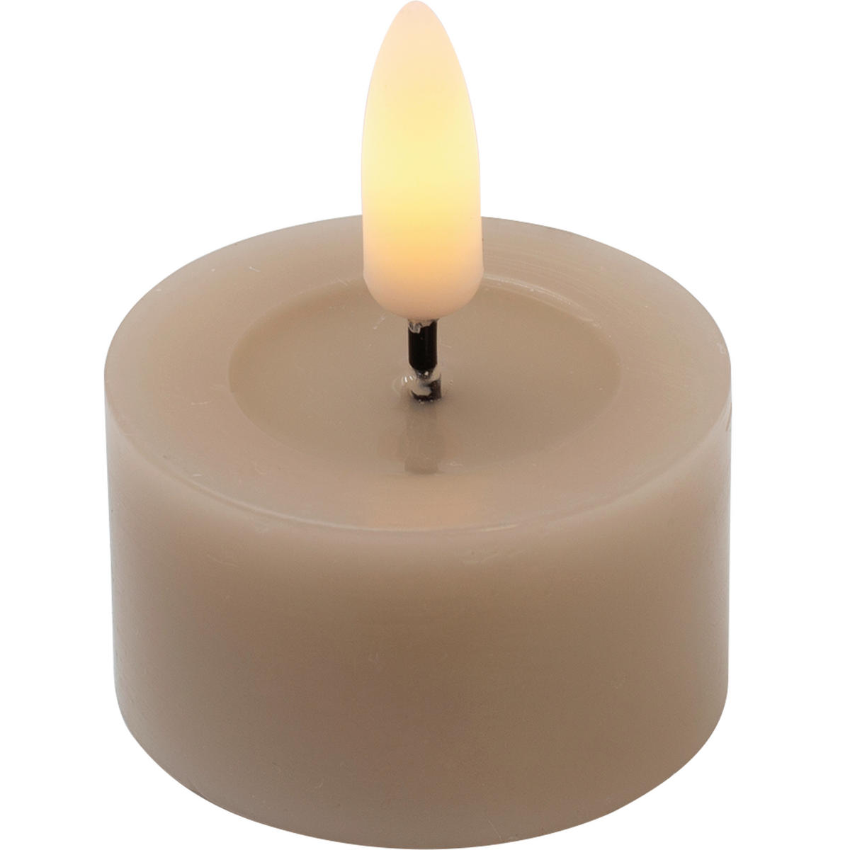 VÄRMELJUS MED LED  - sandfärgad, Lifestyle, plast/paraffin (4,5/2,5cm) - Ambia Home