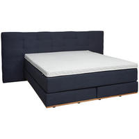 BOXSPRINGBETT 180/200 cm  in Dunkelblau  - Eichefarben/Dunkelblau, Konventionell, Holz/Textil (180/200cm) - Dieter Knoll