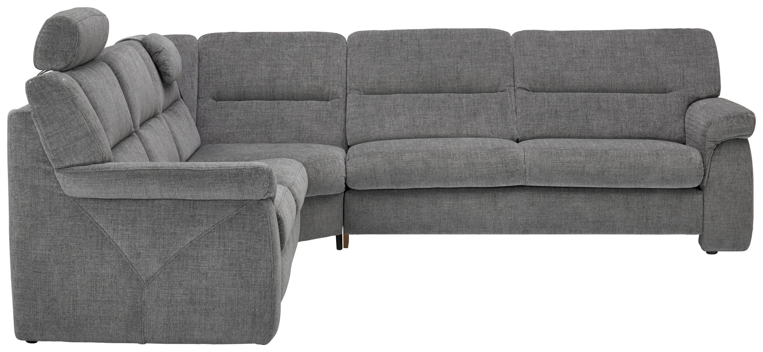 ECKSOFA in Chenille Grau  - Schwarz/Grau, Konventionell, Kunststoff/Textil (252/282cm) - Himolla