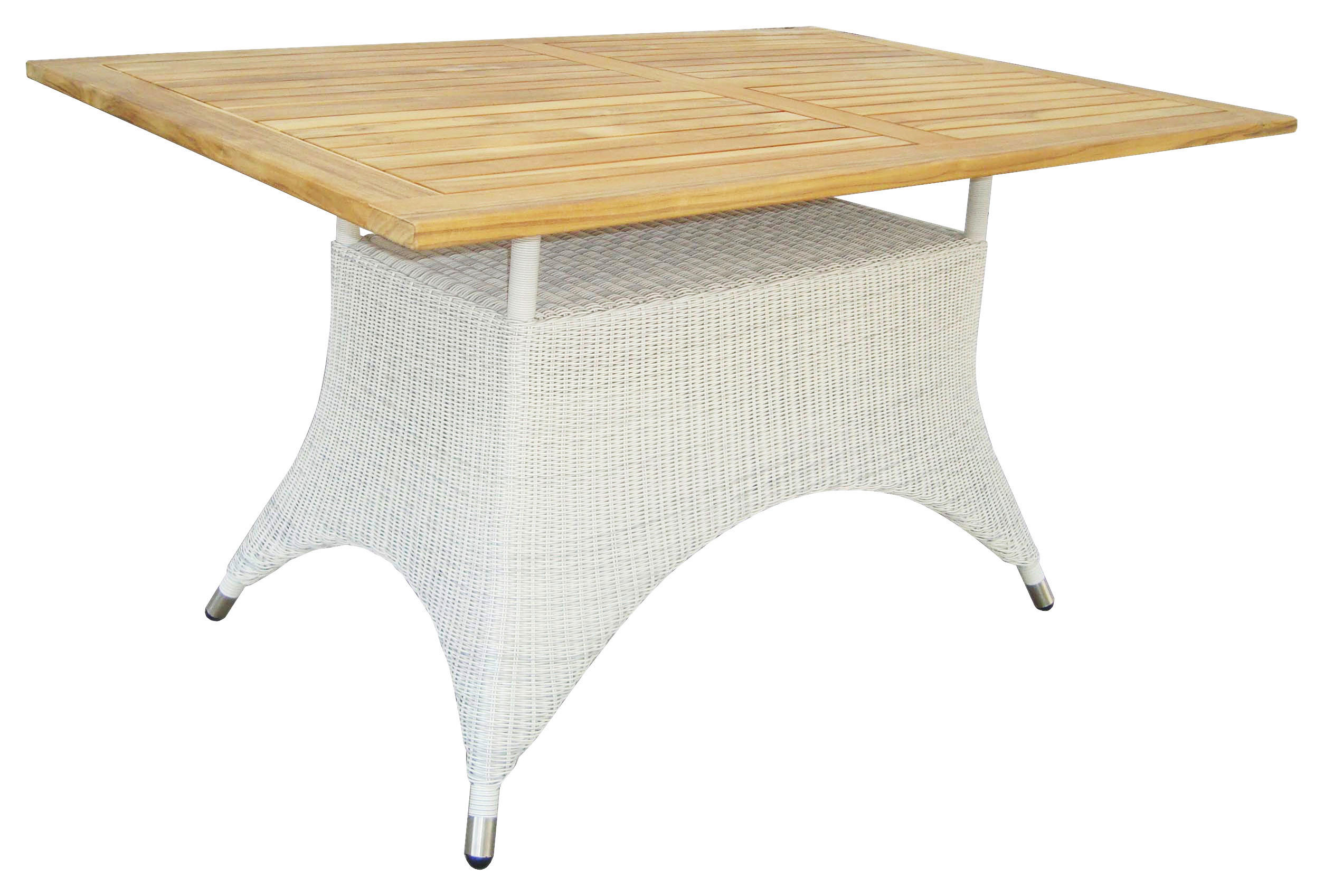 GARTENTISCH 140/90/75 cm Holz, Metall, Kunststoff rechteckig  - Alufarben/Weiß, Design, Holz/Kunststoff (140/90/75cm) - Zebra 