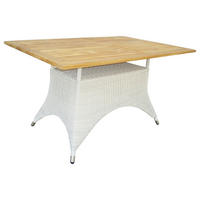 GARTENTISCH 140/90/75 cm Holz, Metall, Kunststoff rechteckig  - Alufarben/Weiß, Design, Holz/Kunststoff (140/90/75cm) - Zebra 