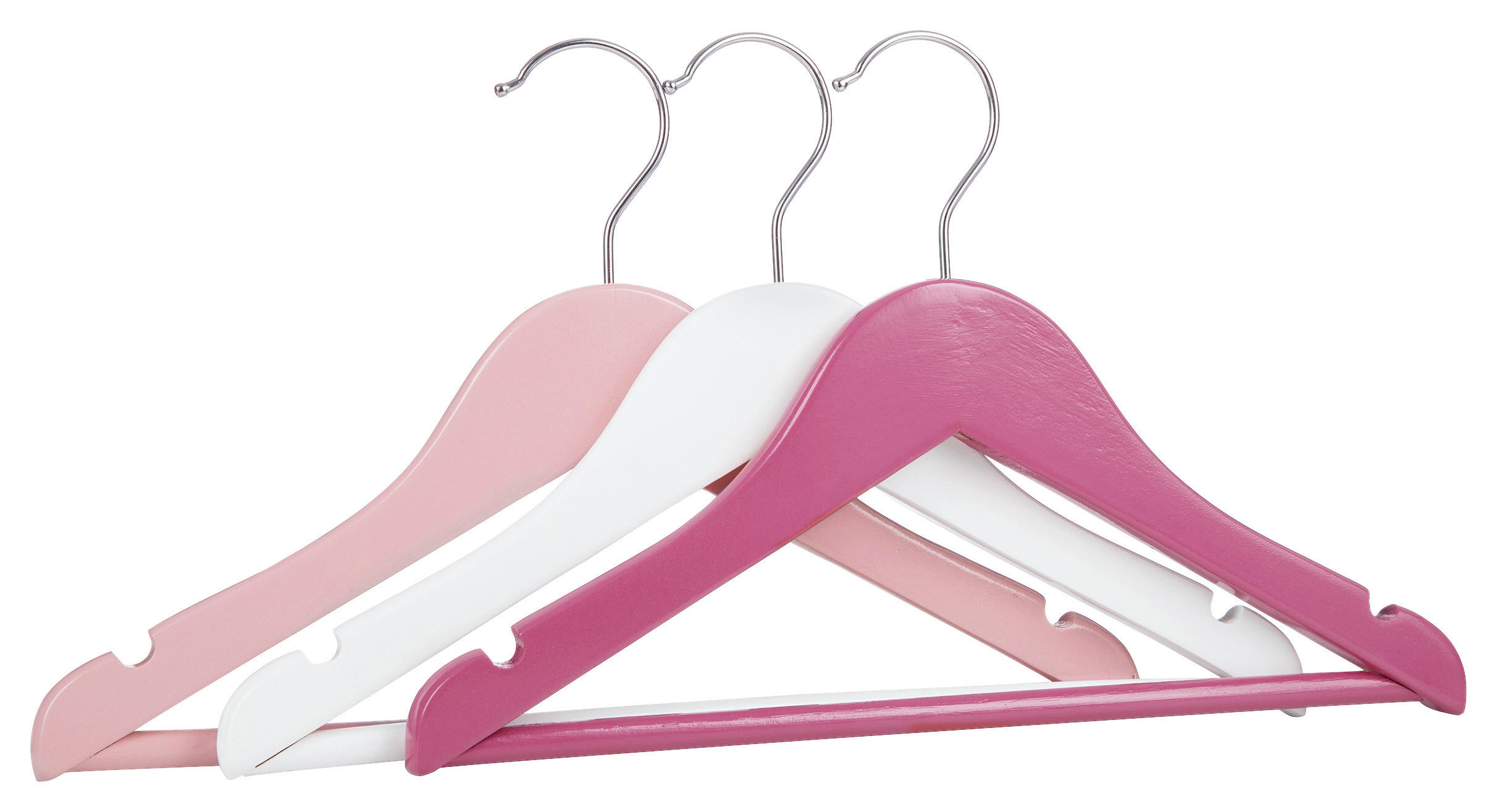 KINDERKLEIDERBÜGEL 9 Stück Holz, Metall - Hellrosa/Rosa, Basics, Holz/Metall (30/19/1,2cm) - My Baby Lou