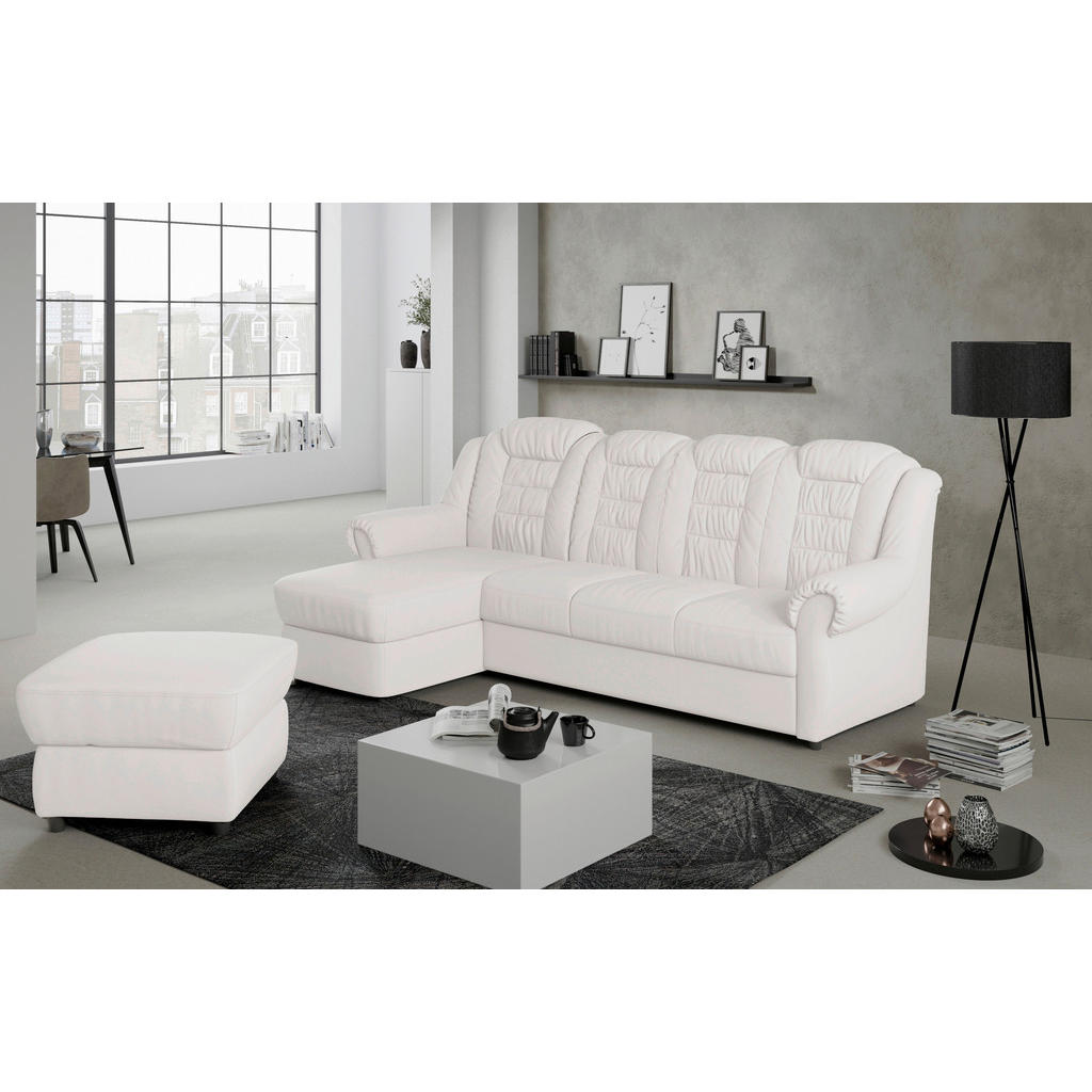 Thumbnail - Livetastic Ecksofa, Weiß, Textil, 4-Sitzer, Ottomane links, L-Form, 262x165 cm, Made in EU, seitenverkehrt erhältlich, H...