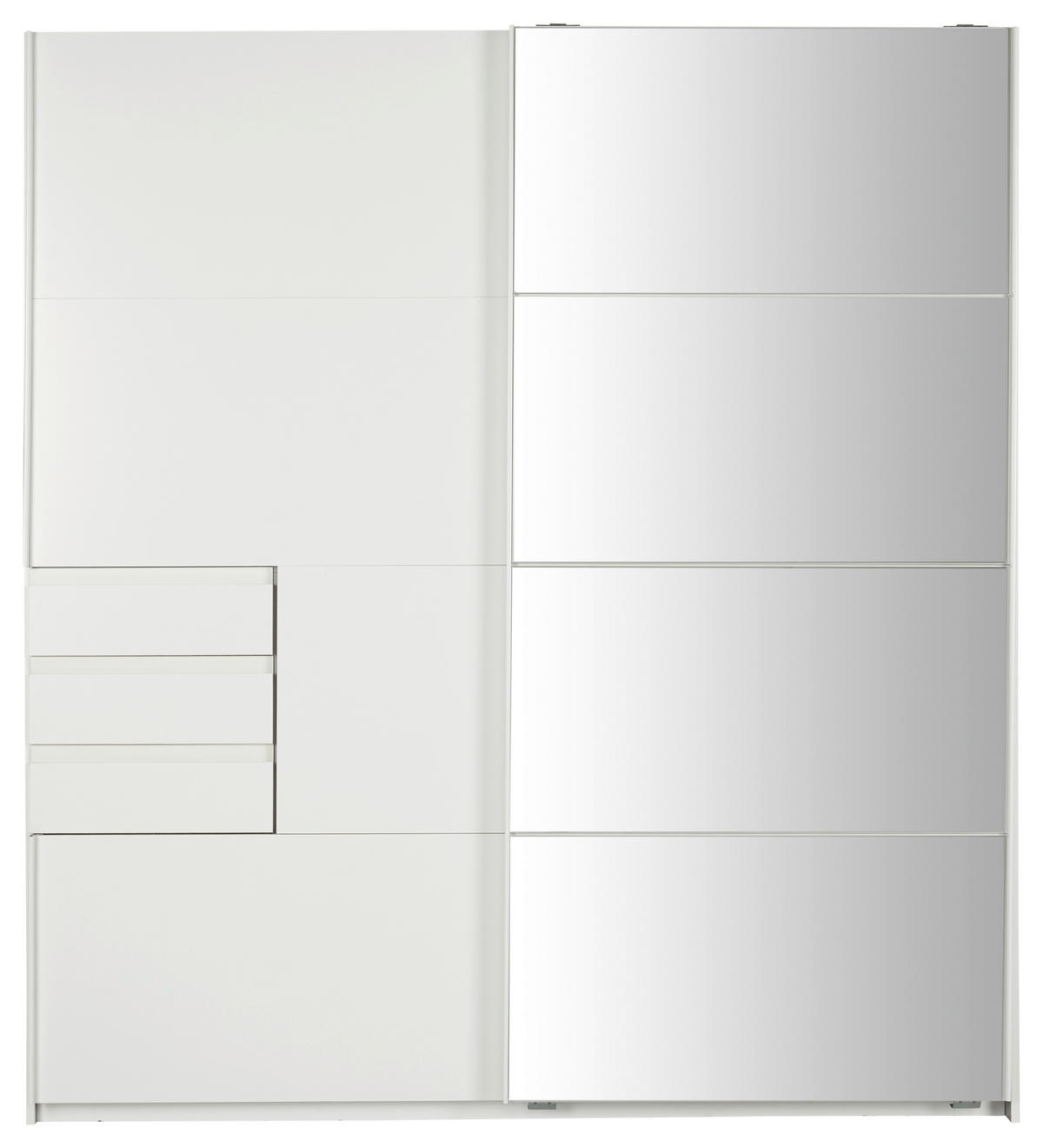 SCHWEBETÜRENSCHRANK 180/198/65 cm 2-türig Weiß  - Eichefarben/Schwarz, KONVENTIONELL, Glas/Holzwerkstoff (180/198/65cm) - MID.YOU