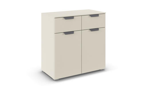 KOMMODE in 80/81/42 cm - Champagner/Dunkelgrau, Design, Holzwerkstoff/Metall (80/81/42cm) - Carryhome