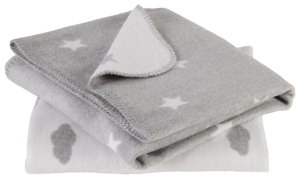 SCHMUSEDECKE Wolken  75/100 cm  - Hellgrau/Weiß, Trend, Textil (75/100cm) - Patinio