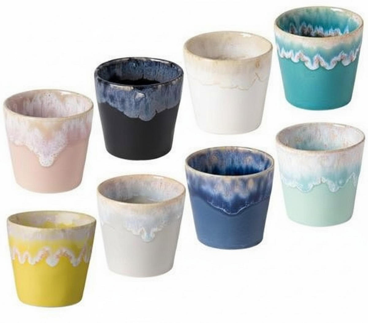 ESPRESSOTASSENSET 80ML GRESPRESSO 8-teilig  - Türkis/Blau, Basics, Holz/Keramik - Costa Nova