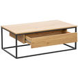 COUCHTISCH in Metall, Holzwerkstoff 110/60/40 cm  - Eichefarben/Schwarz, Design, Holzwerkstoff/Metall (110/60/40cm) - Carryhome
