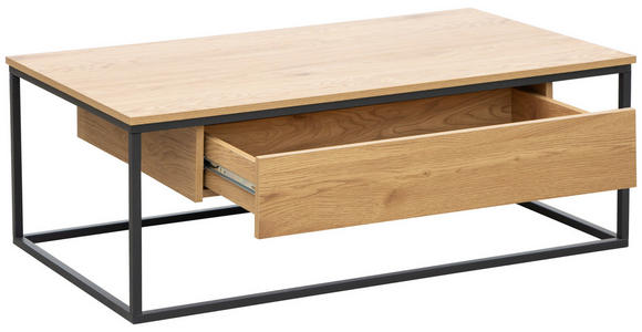COUCHTISCH in Metall, Holzwerkstoff 110/60/40 cm  - Eichefarben/Schwarz, Design, Holzwerkstoff/Metall (110/60/40cm) - Carryhome