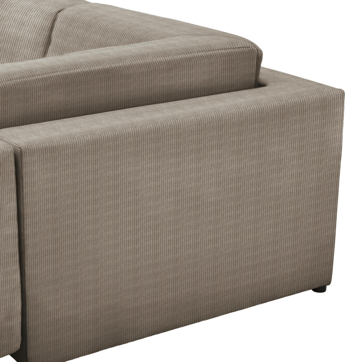 WOHNLANDSCHAFT in Cord Taupe  - Taupe/Buchefarben, Konventionell, Holz/Kunststoff (283/371/208cm) - Livetastic