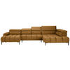 WOHNLANDSCHAFT in Webstoff Currygelb  - Currygelb/Schwarz, Design, Textil/Metall (177/385/216cm) - Welnova