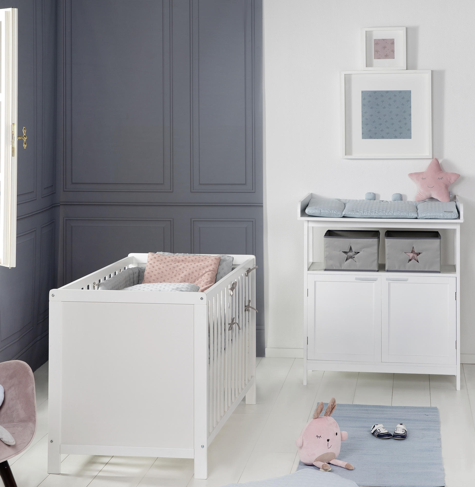 BABYZIMMERSET 2-tlg. roba Hamburg - Weiß, Basics, Holzwerkstoff - Roba
