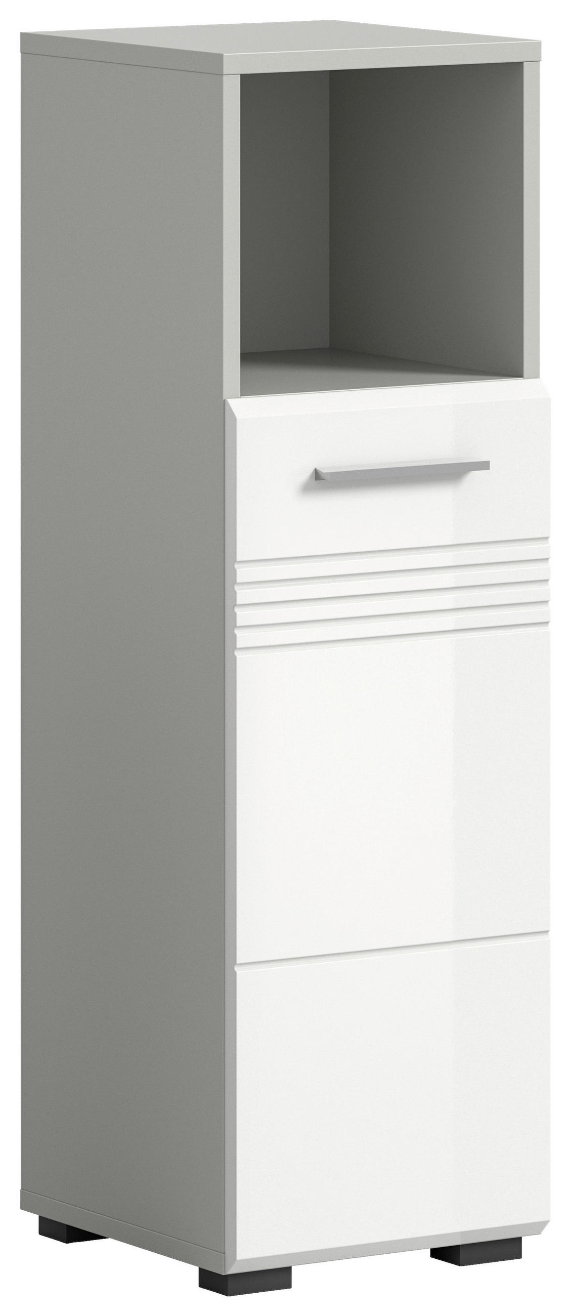 SPODNÁ SKRINKA, biela, sivá, 30/95/30 cm - čierna/sivá, Modern, kompozitné drevo/plast (30/95/30cm) - MID.YOU