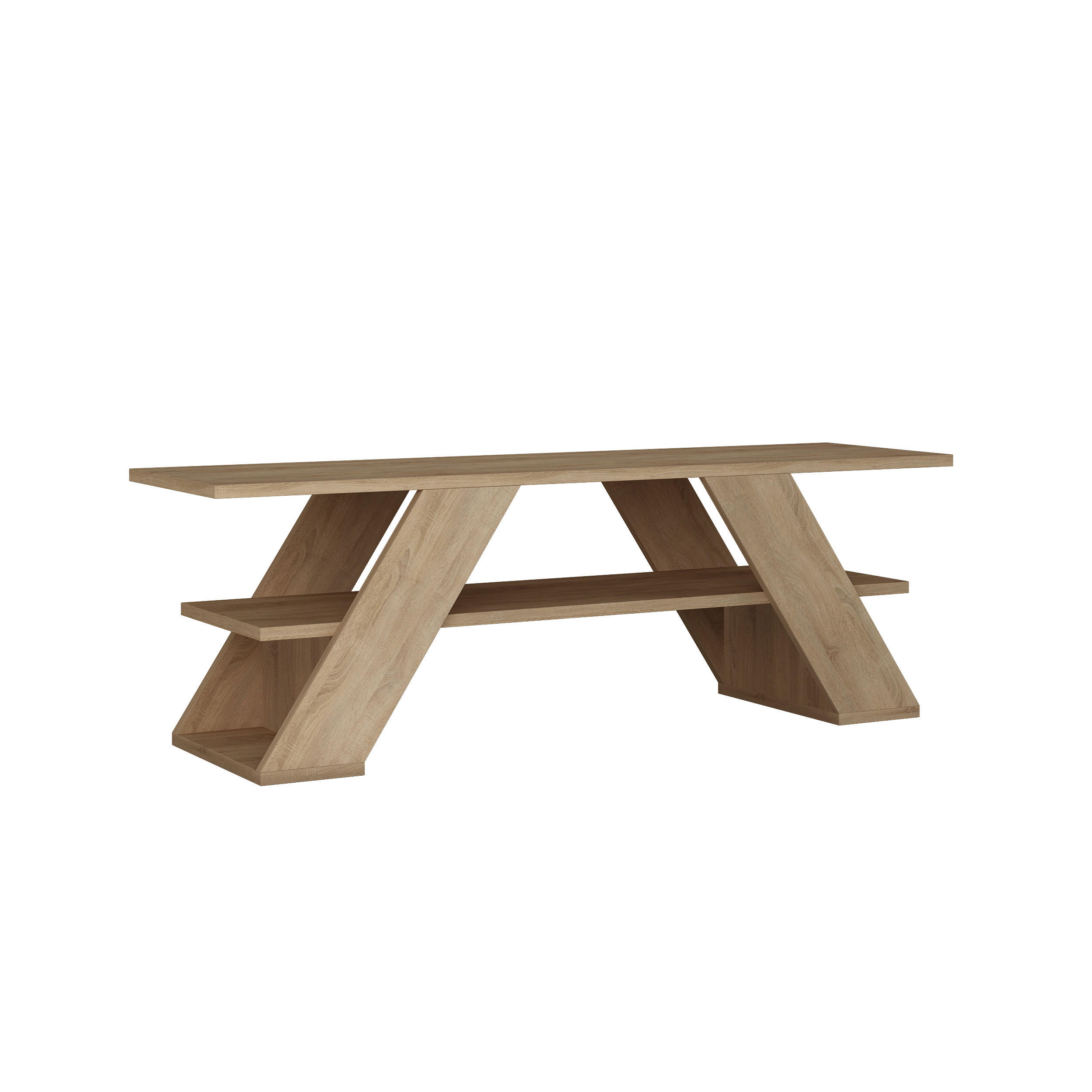 PHONOTISCH Holzwerkstoff Eichefarben  - Eichefarben, Design, Holzwerkstoff (120/40/33.5cm) - Livetastic