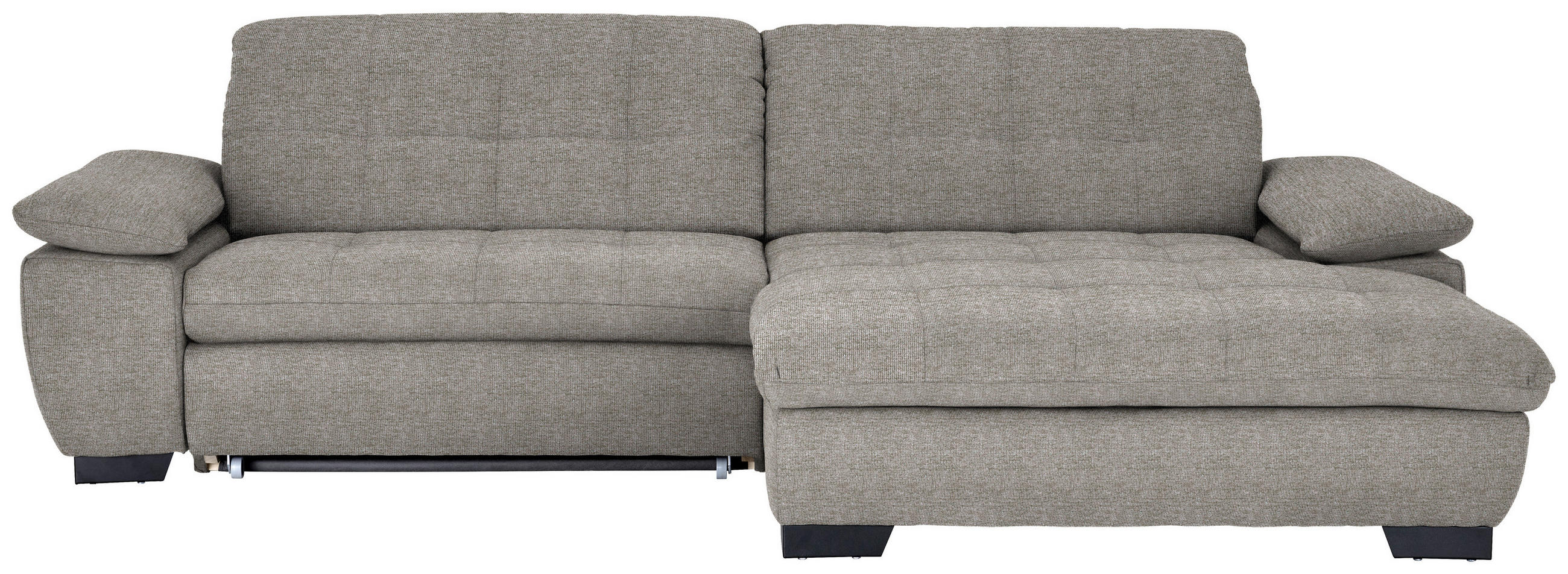 ECKSOFA in Webstoff Grau  265/180 cm  - Schwarz/Grau, Design, Textil/Metall (265/180cm) - Carryhome