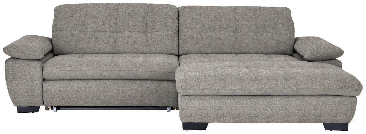 ECKSOFA in Webstoff Grau  - Schwarz/Grau, Design, Textil/Metall (265/180cm) - Carryhome