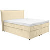 BOXSPRINGBETT 180/200 cm  in Creme  - Creme/Schwarz, KONVENTIONELL, Kunststoff/Textil (180/200cm) - Boxxx