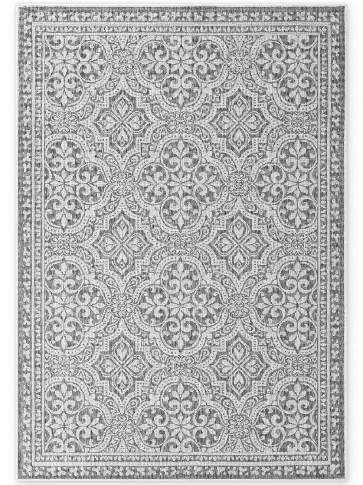OUTDOORTEPPICH 120/170 cm Duet Grau, Weiß  - Weiß/Grau, Design, Kunststoff (120/170cm)