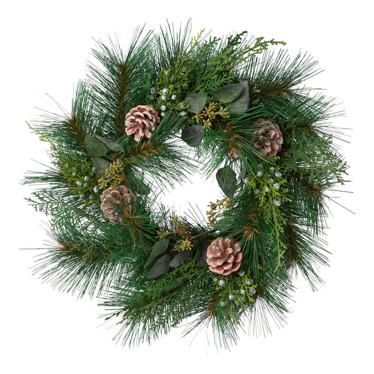 BLUMENKRANZ - Braun/Grün, Basics, Kunststoff (48cm) - X-Mas