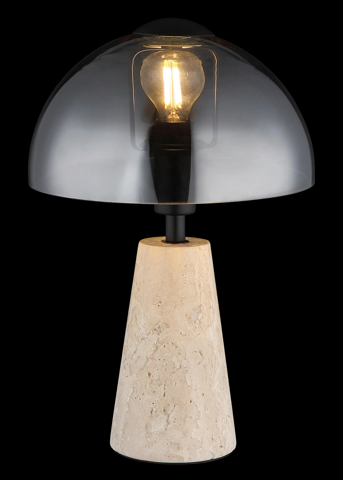 TISCHLEUCHTE 20/31 cm   - Schwarz/Grau, Design, Glas/Metall (20/31cm) - Globo