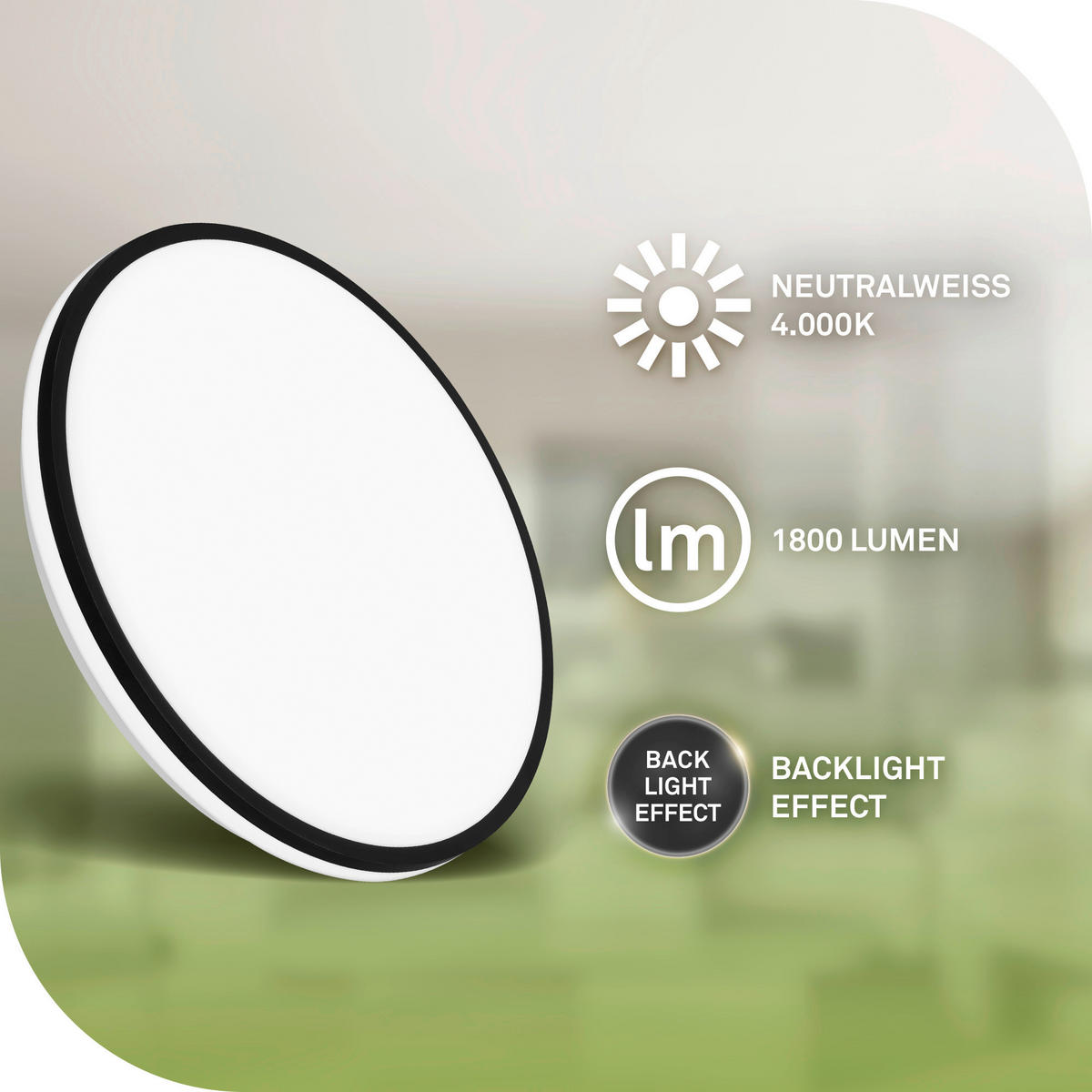 LED-DECKENLEUCHTE Pulap A 33/6 cm   - Schwarz, Basics, Kunststoff (33/6cm) - Briloner