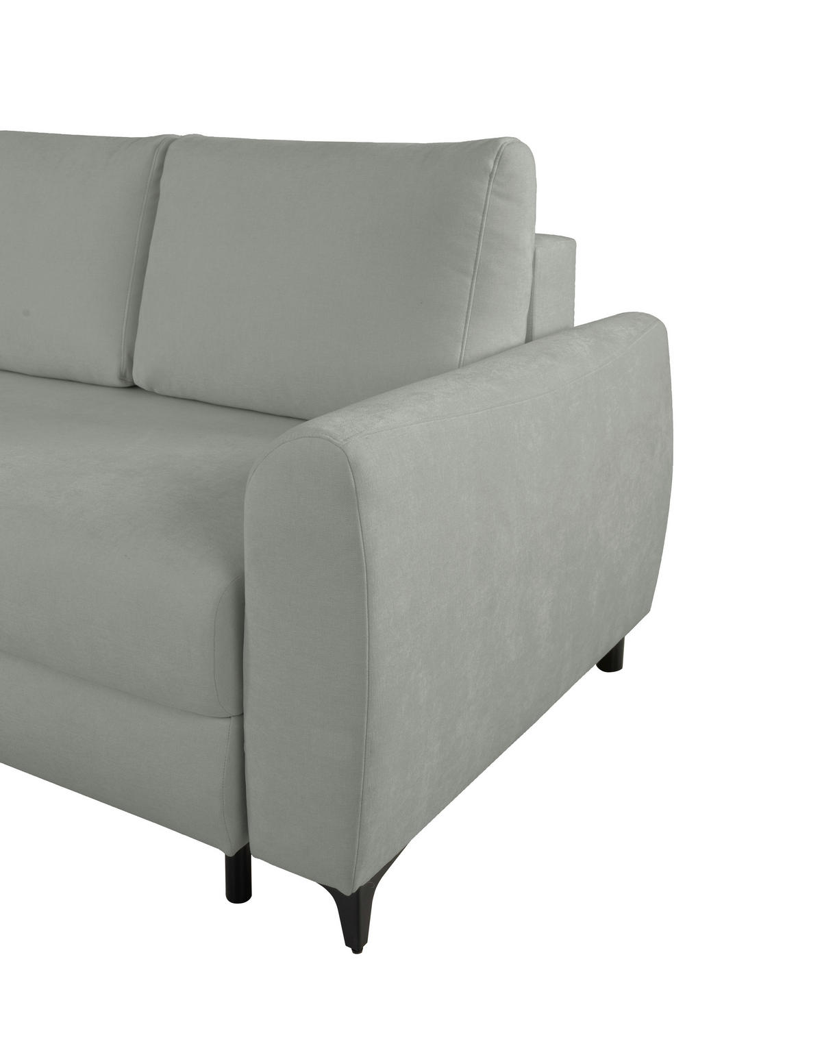 ECKSOFA Moli Dunkelgrau  - Dunkelgrau/Schwarz, Design, Textil/Metall (236/148cm) - MID.YOU