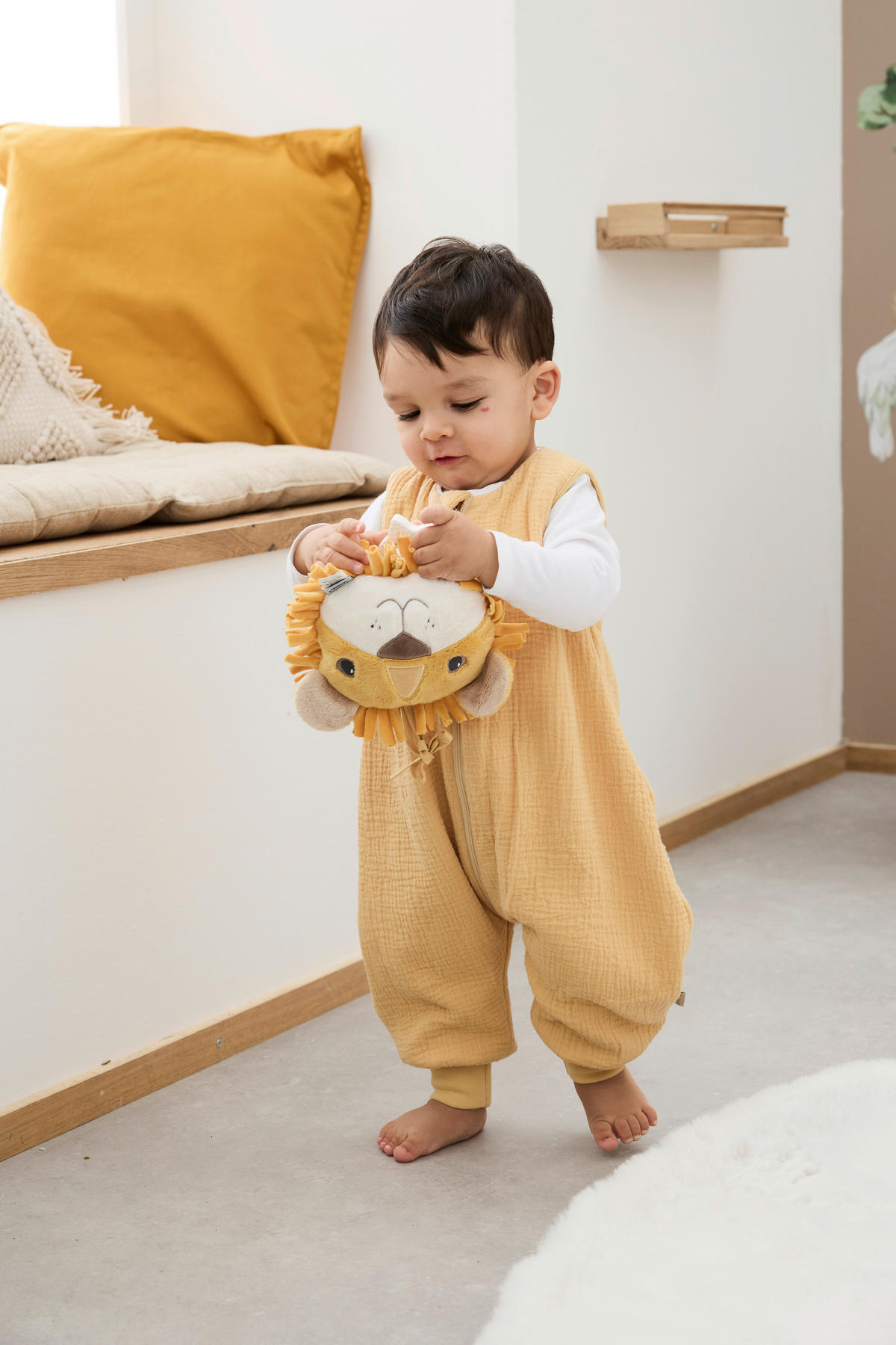 BABYSCHLAFSACK Löwe Leo 104/110  - Dunkelgelb, Basics, Textil (104/110null) - Sterntaler