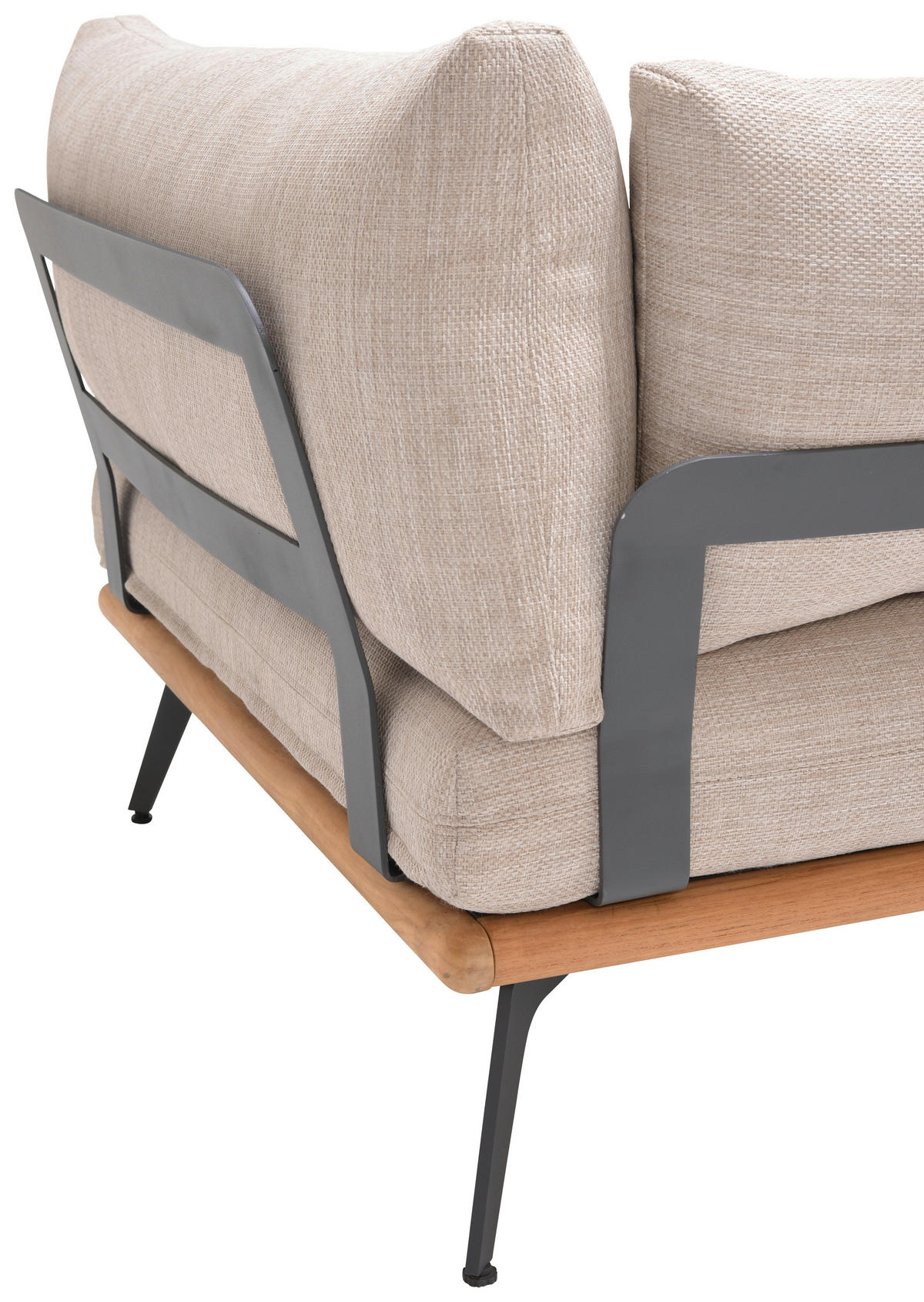 LOUNGEGARNITUR 150/280 cm Aluminium, Stahl  - Greige/Dunkelgrau, Design, Textil/Metall (150/280cm) - Amatio